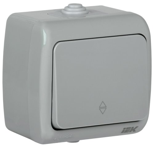 Переключатель накладной IEK Aquatic ВС-20-1-2-А 1-кл. проходной IP54 серый картинка